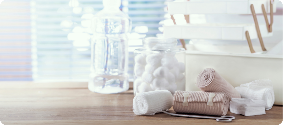 Compresses et coton