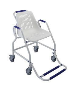 Chaise de douche roulettes + repose pied - Herdegen