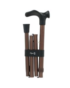Canne pliante réglable anodisée bronze en 4 parties - Fayet