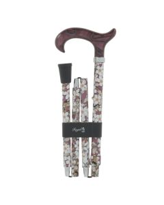 Canne pliante aluminium avec motifs fleurs - Fayet