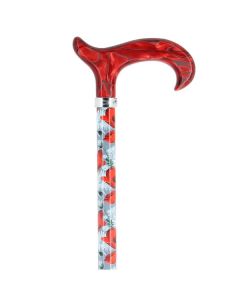 Canne réglable en aluminium motif coquelicots - Fayet