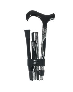  Canne pliante noire et argent - Fayet