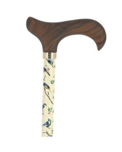  Canne réglable en aluminium beige motif oiseaux - Fayet