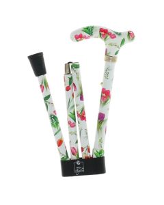  Canne pliante en aluminium motifs tulipe et muguet - Fayet