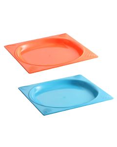 Lot de 12 assiettes carrées 23,5 cm avec antidérapant - Saint Romain