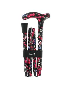 Canne pliante réglable alu noire motif fruits - Fayet