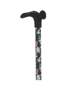  Canne réglable anatomique noire motifs fleurs - Fayet
